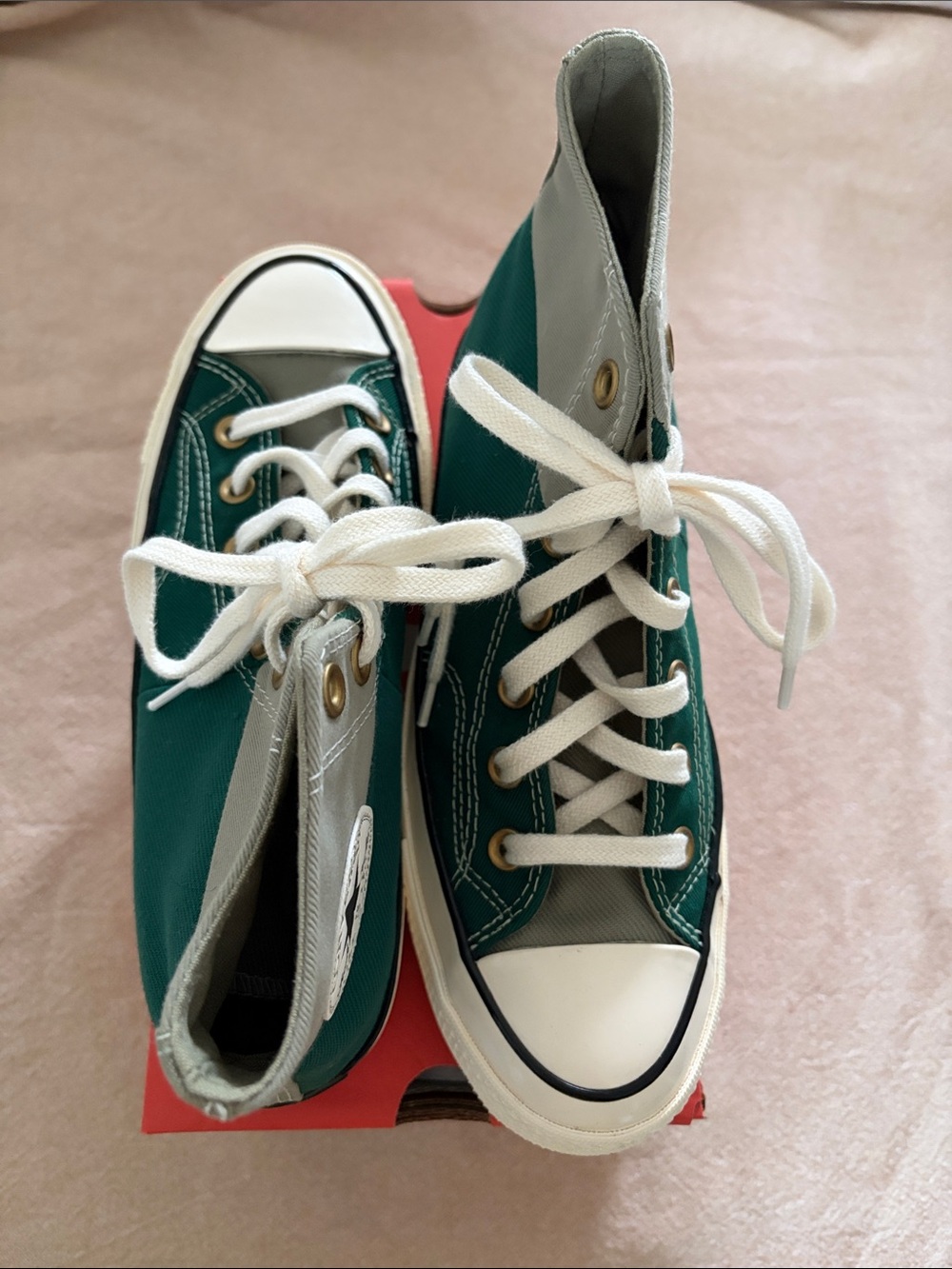 Women’s Converse Green and White High-Top Canvas Sneakers